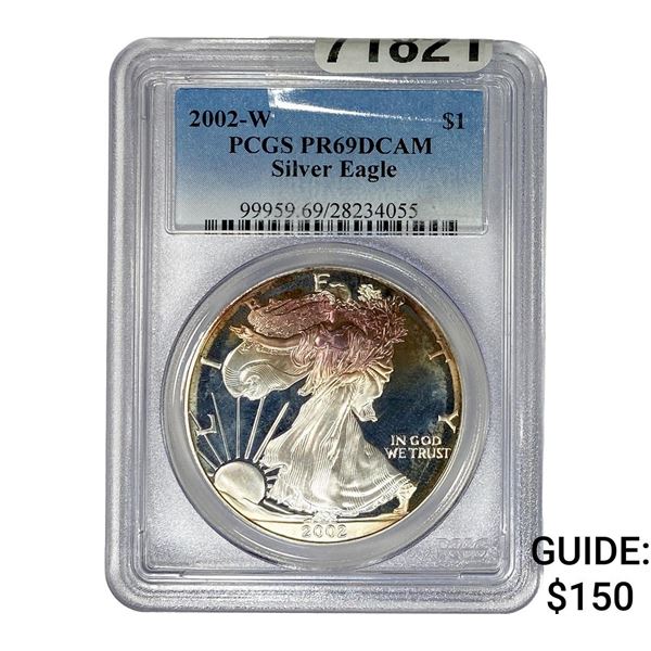 2002-W Silver Eagle PCGS PR69 DCAM