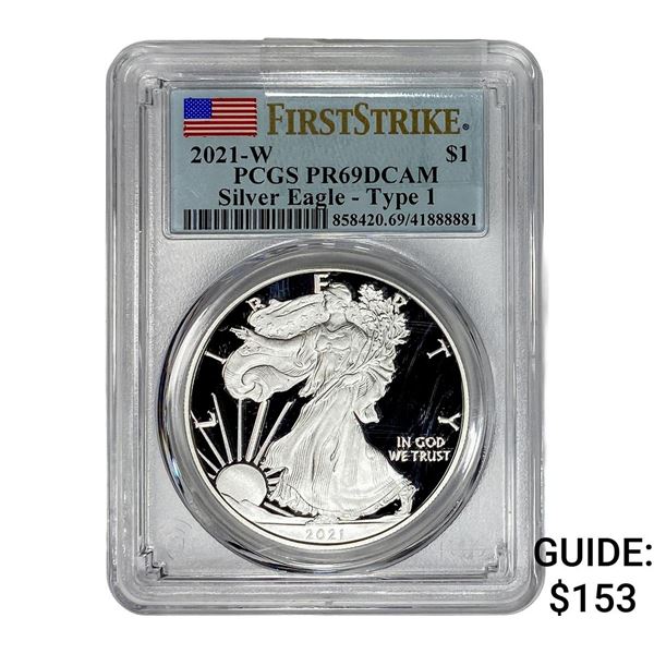 2021-W Silver Eagle PCGS PR69 DCAM Type 1