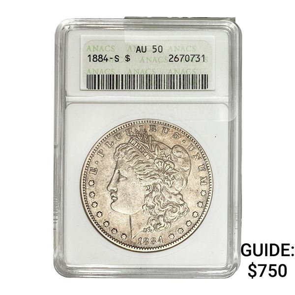 1884-S Morgan Silver Dollar ANACS AU50