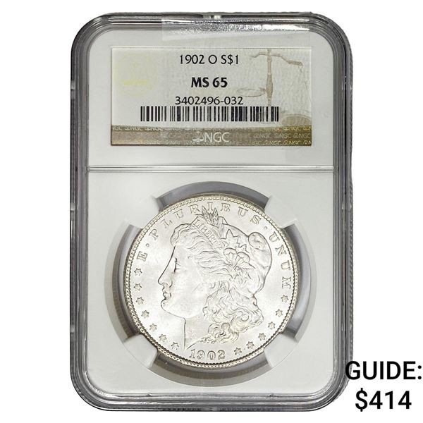 1902-O Morgan Silver Dollar NGC MS65