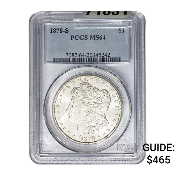 1878-S Morgan Silver Dollar PCGS MS64