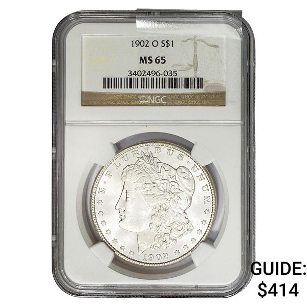 1902-O Morgan Silver Dollar NGC MS65