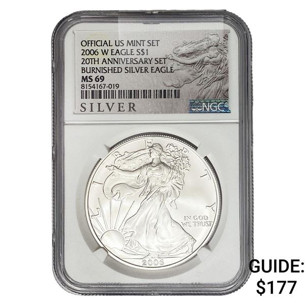 2006-P Burnished Sliver Eagle 1oz $1 NGC MS69