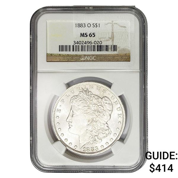 1883-O Morgan Silver Dollar NGC MS65