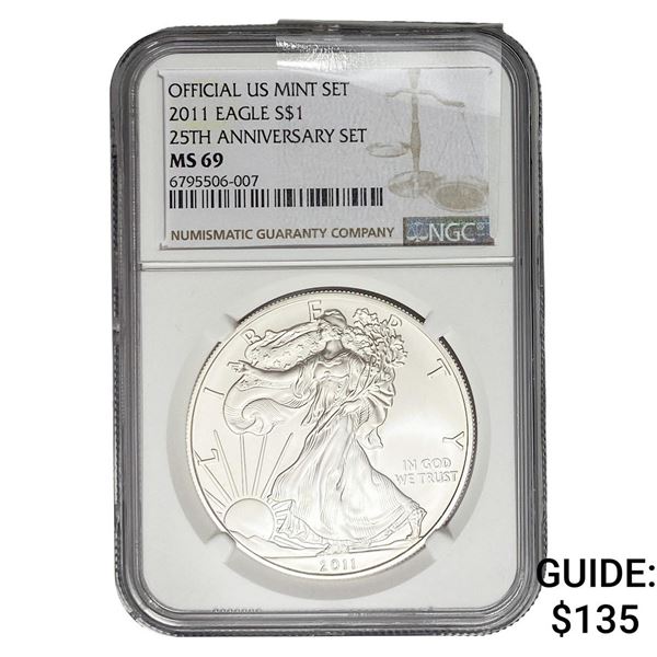 2011 Silver Eagle NGC MS69