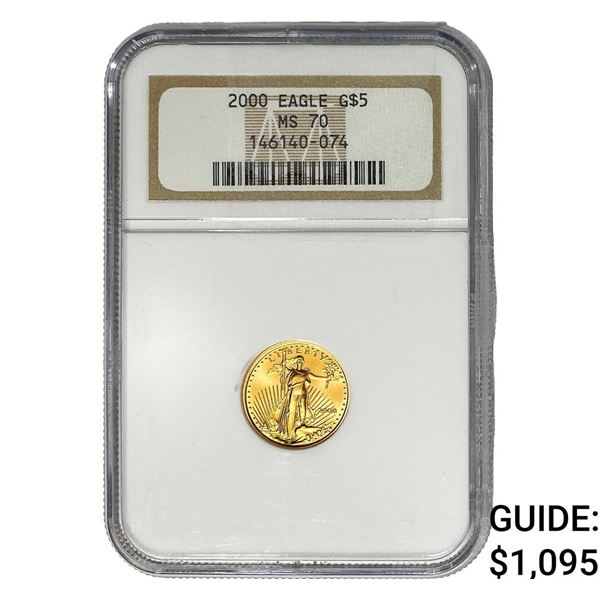 2000 $5 Gold Eagle 1/10 oz NGC MS70