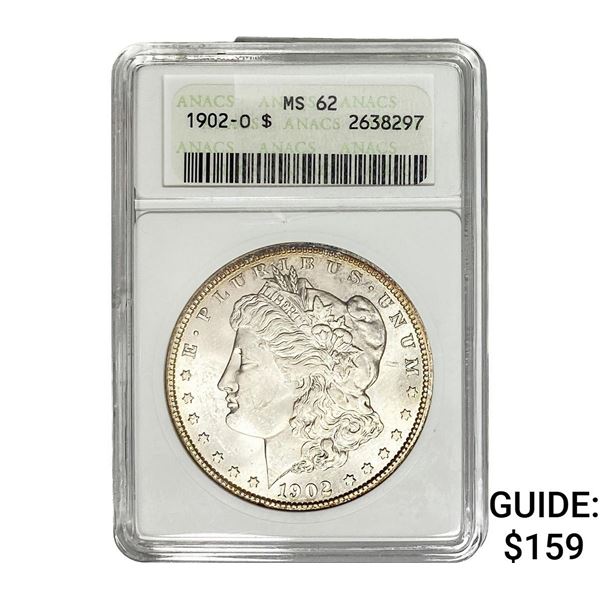1902-O Morgan Silver Dollar ANACS MS62