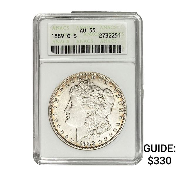 1889-O Morgan Silver Dollar ANACS AU55