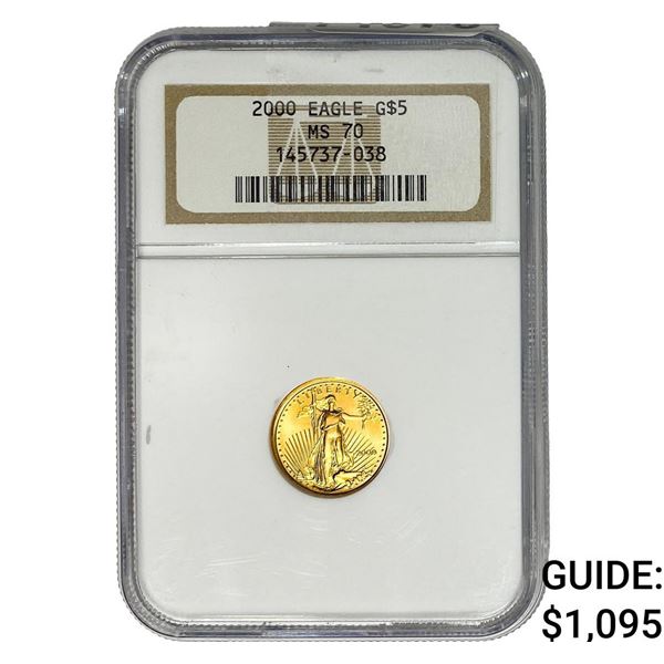 2000 $5 Gold Eagle 1/10 oz NGC MS70