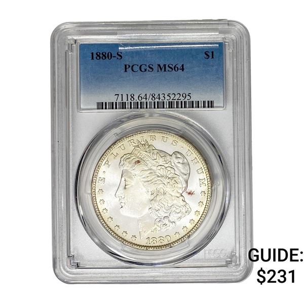 1880-S Morgan Silver Dollar PCGS MS64