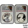 Image 1 : [2 Coins] 2012-S San Franciso Eagle Set $1 NGC PF69