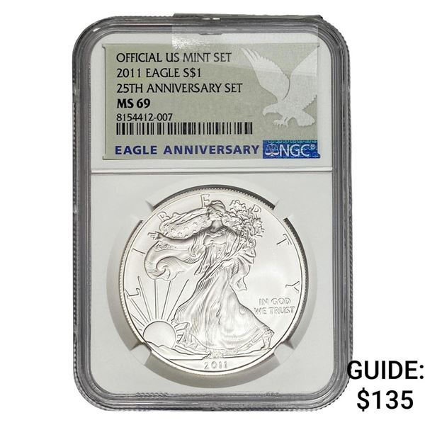 2011 Silver Eagle NGC MS69