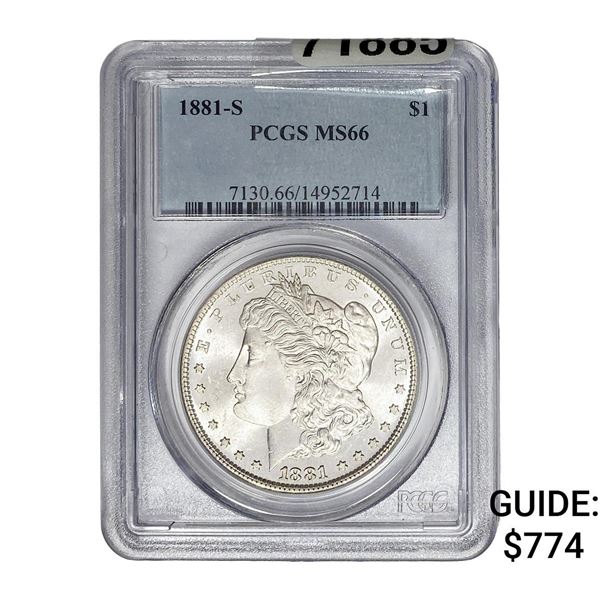 1881-S Morgan Silver Dollar PCGS MS66