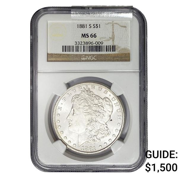 1881-S Morgan Silver Dollar NGC MS66