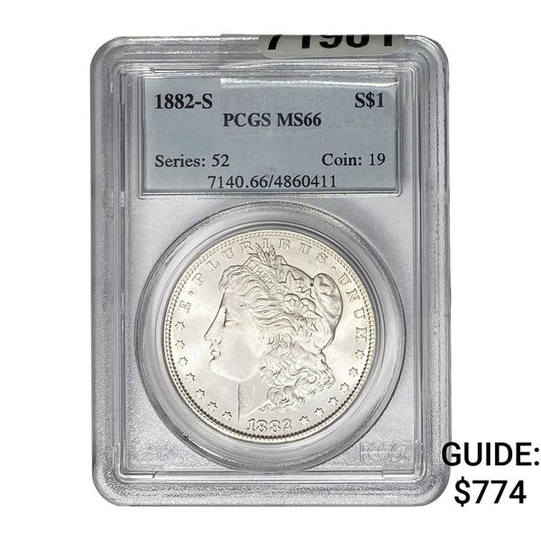 1882-S Morgan Silver Dollar PCGS MS66