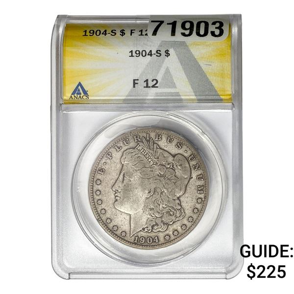 1904-S Morgan Silver Dollar ANACS F12