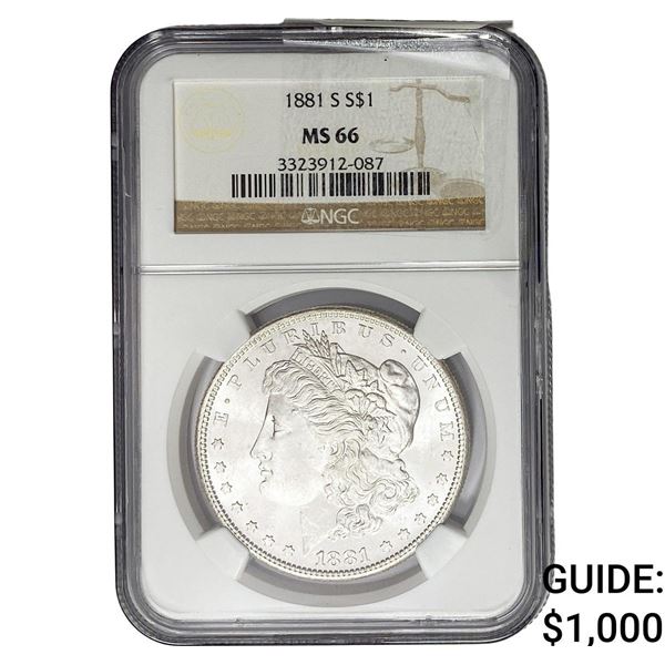 1881-S Morgan Silver Dollar NGC MS66