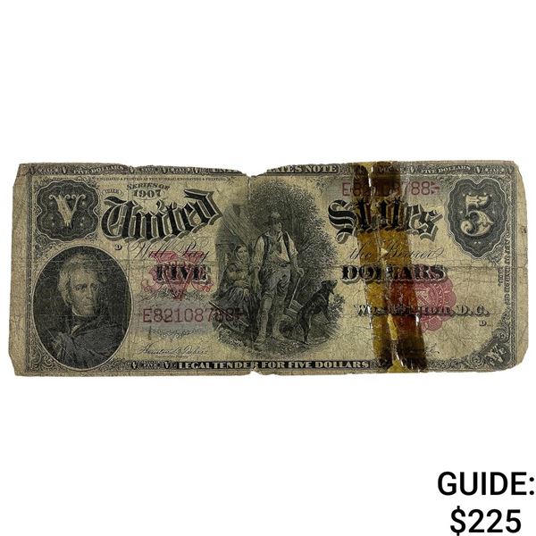 1907 $5 United States Legal Tender