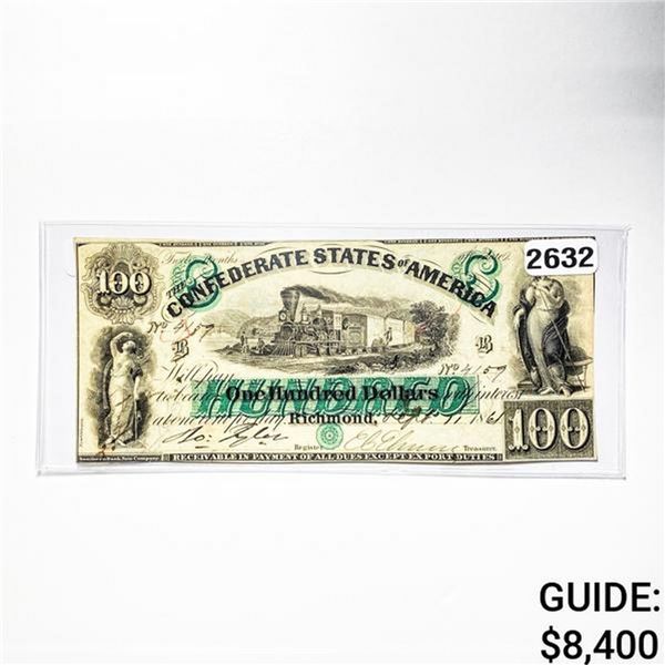 1861 $100 Confederate States of America Note