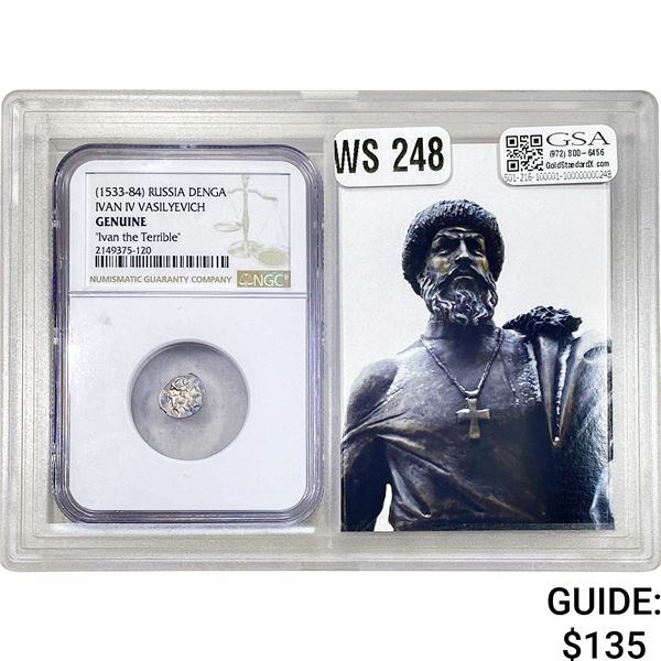 (1533-84) Russia Denga Ivan IV Vasilyevich NGC GENUINE