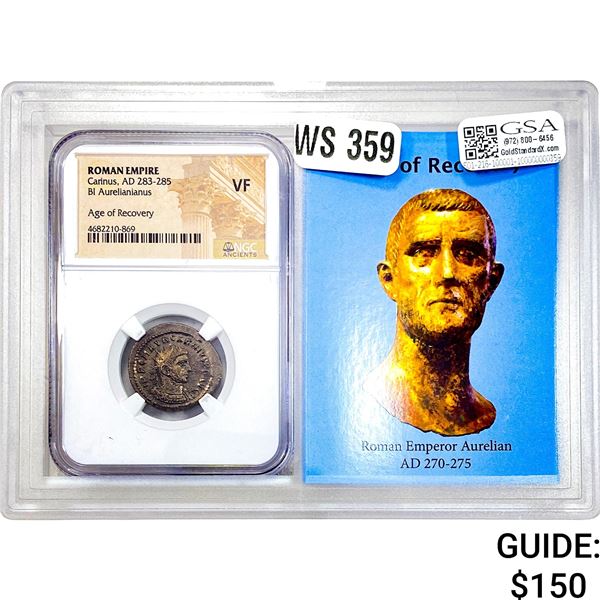 Roman Carinus, AD 283-285 BI Aurelianianus NGC VF