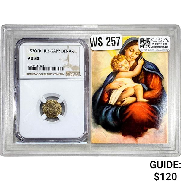 1570KB Hungary Denar NGC AU50