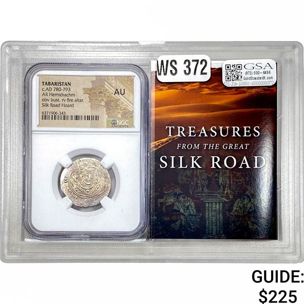 Tabaristan c.AD 780-793 Silver Hemidrachm NGC AU