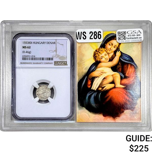 1553KB Hungary Denar NGC MS62