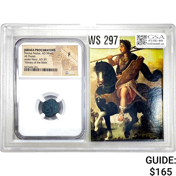 Judaea Porcius Festus, AD 59-62 AE Prutah NGC F