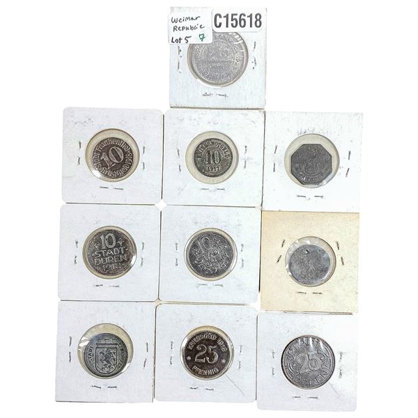 [10 Coins] 1917-1923 Weimar Republic HIGH GRADE