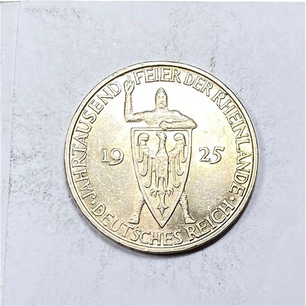 1925-D Silver Weimar 3 Reichs Mark MS