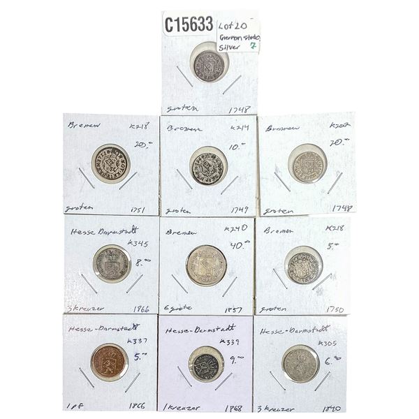 [10 Coins] 1748-1868 German State Coins HIGH GRADE