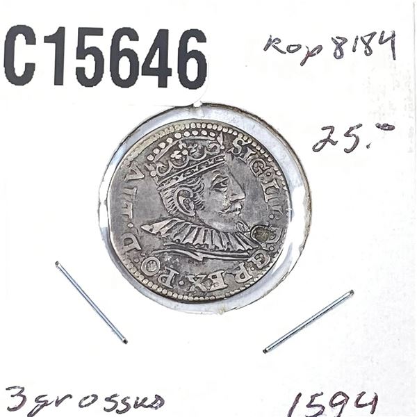 1594 Silver Livonia 3 Grossus AU