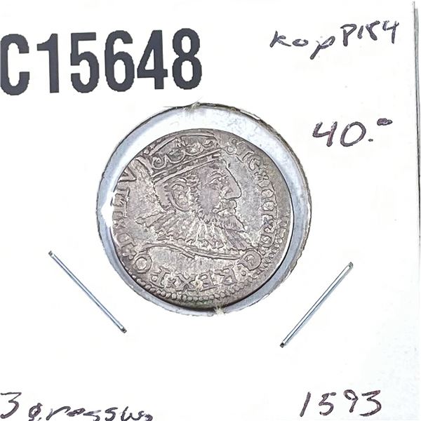 1593 Silver Livonia 3 Grossus AU