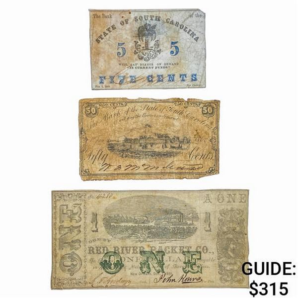 [3] 1861-1863 5C,50C,$1 Lot of U.S. Currency