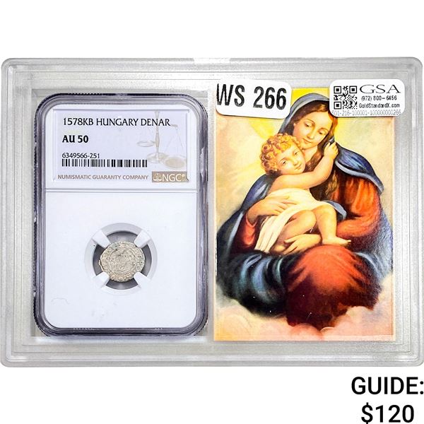 1578KB Hungary Denar NGC AU50