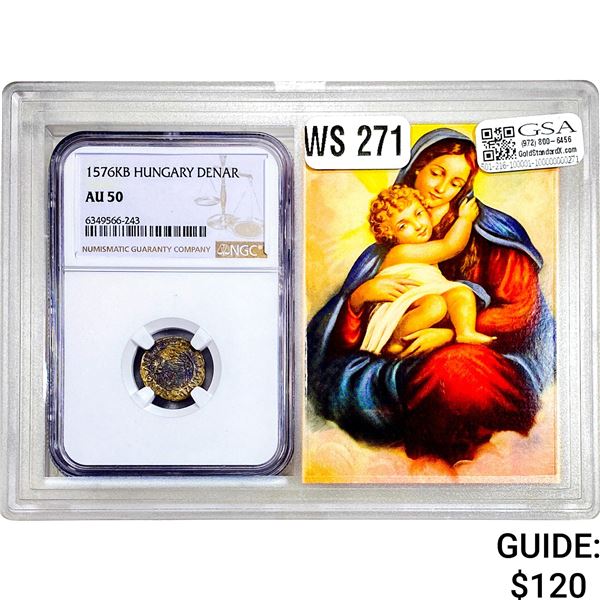 1576KB Hungary Denar NGC AU50