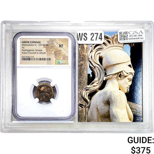 Greek Mithradates VI, 120-63 BC AE NGC XF