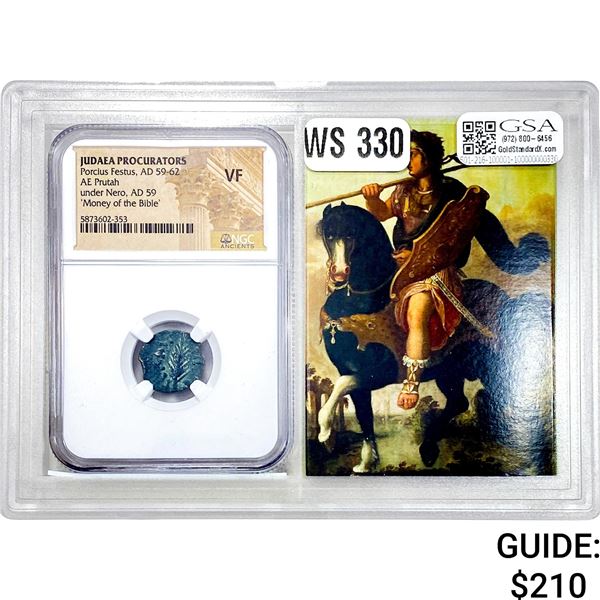 Judaea Pocius Festus, AD 59-62 AE Prutah NGC VF