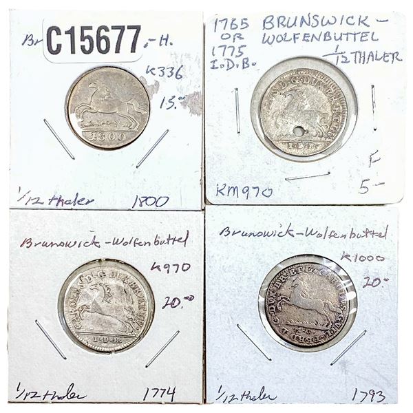 [4 Coins] 1765-1800 Silver Brunswick Coins AU