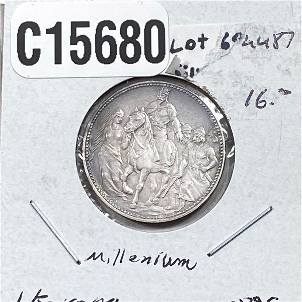 1896 Silver Hungary 1 Korona AU