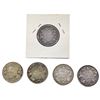Image 2 : [5 Coins] 1872-1920 Silver Canada 25c XF