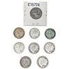 Image 1 : [9 Coins] 1941-1942 Silver Canada 25c HIGH GRADE