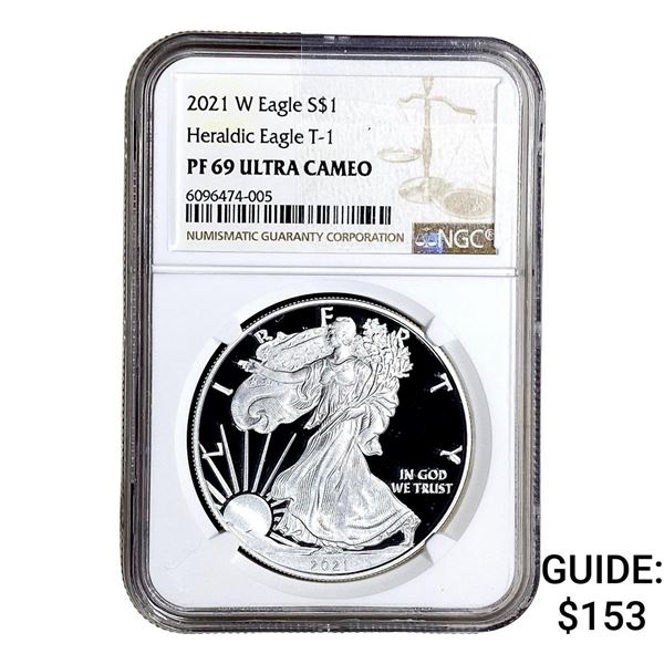 2021-W Silver Eagle NGC PF69 Hearldic Eagle T-1 UC