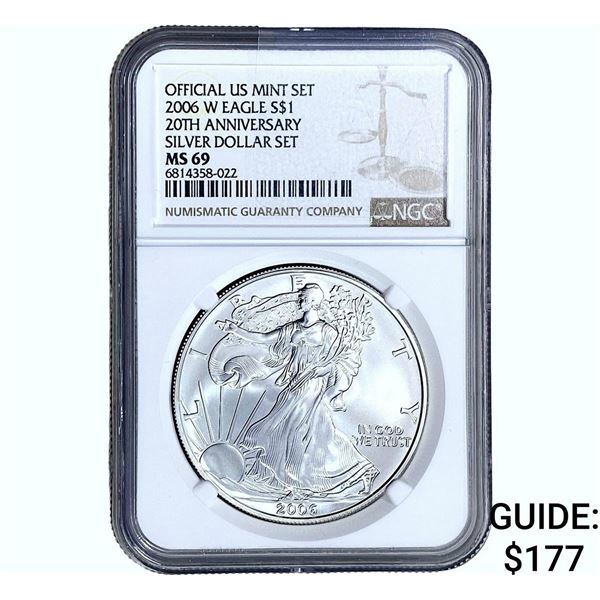 2006-W Silver Eagle NGC MS69 20th Anniversary