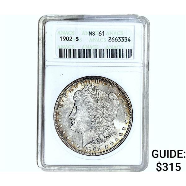 1902 Morgan Silver Dollar ANACS MS61
