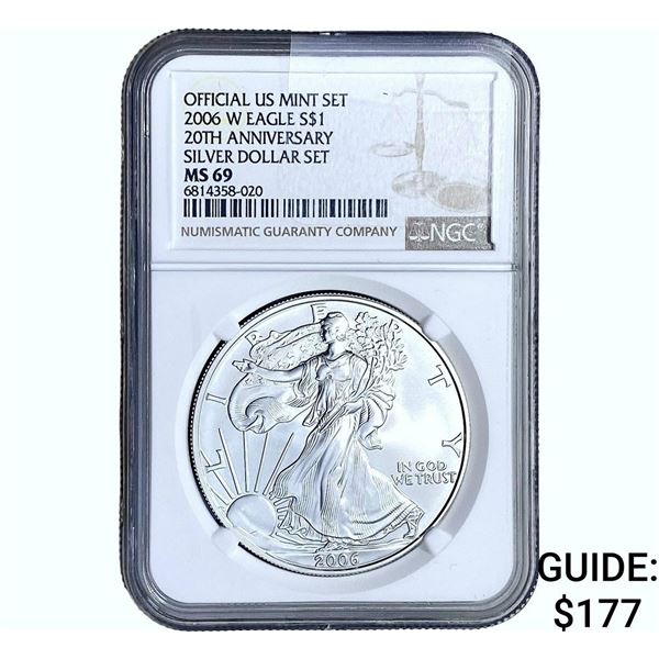 2006-W Silver Eagle NGC MS69 20th Anniversary