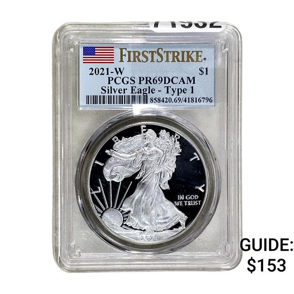 2021-W Silver Eagle PCGS PR69 DCAM TY 1