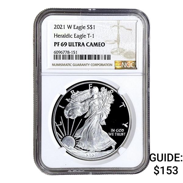 2021-W Silver Eagle NGC PF69 Hearldic Eagle T-1 UC