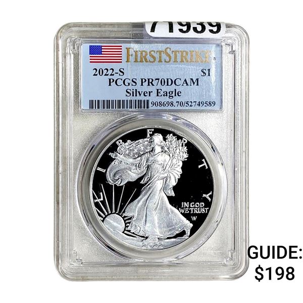 2022-S Silver Eagle PCGS PR70 DCAM First Strike